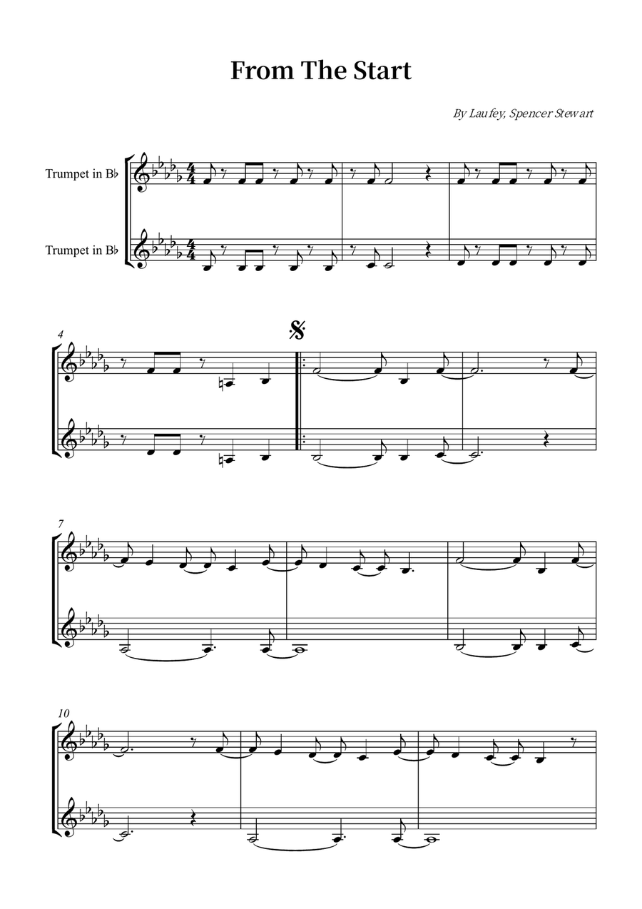 From The Start Trumpet Duet scores gallery preview page 1