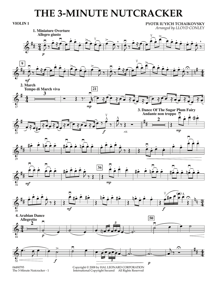 The 3-Minute Nutcracker - Violin 1 Orchestra scores gallery preview page 1