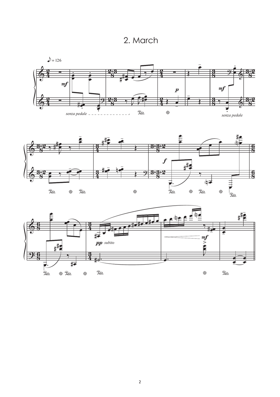 Six Postcard Pieces Piano Solo scores gallery preview page 2