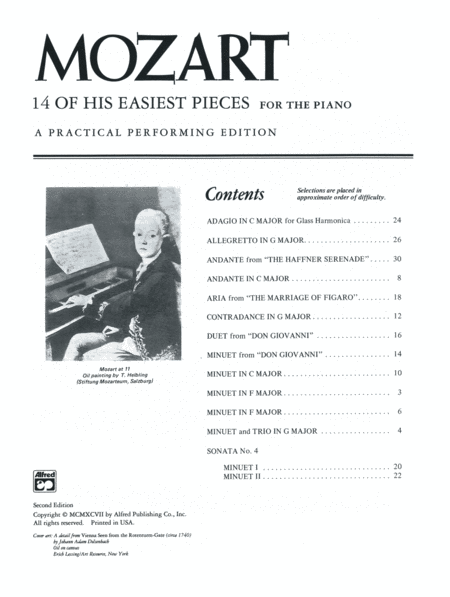 Mozart -- 14 of His Easiest Piano Pieces