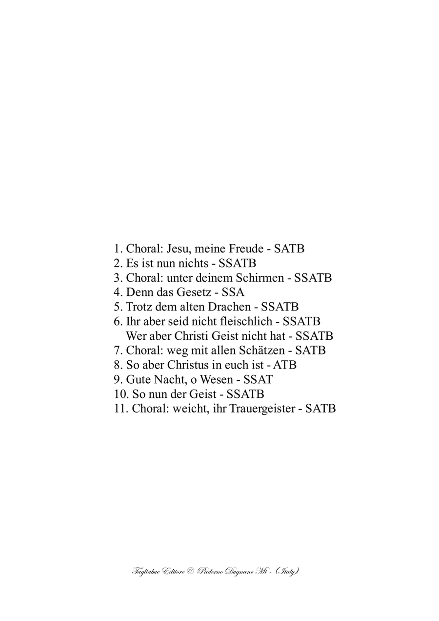 JESU MEINE FREUDE - BWV 227 - Motets 1 to 9 - Score for SATB and SSATB Choir - Score Only Divisi scores gallery preview page 2