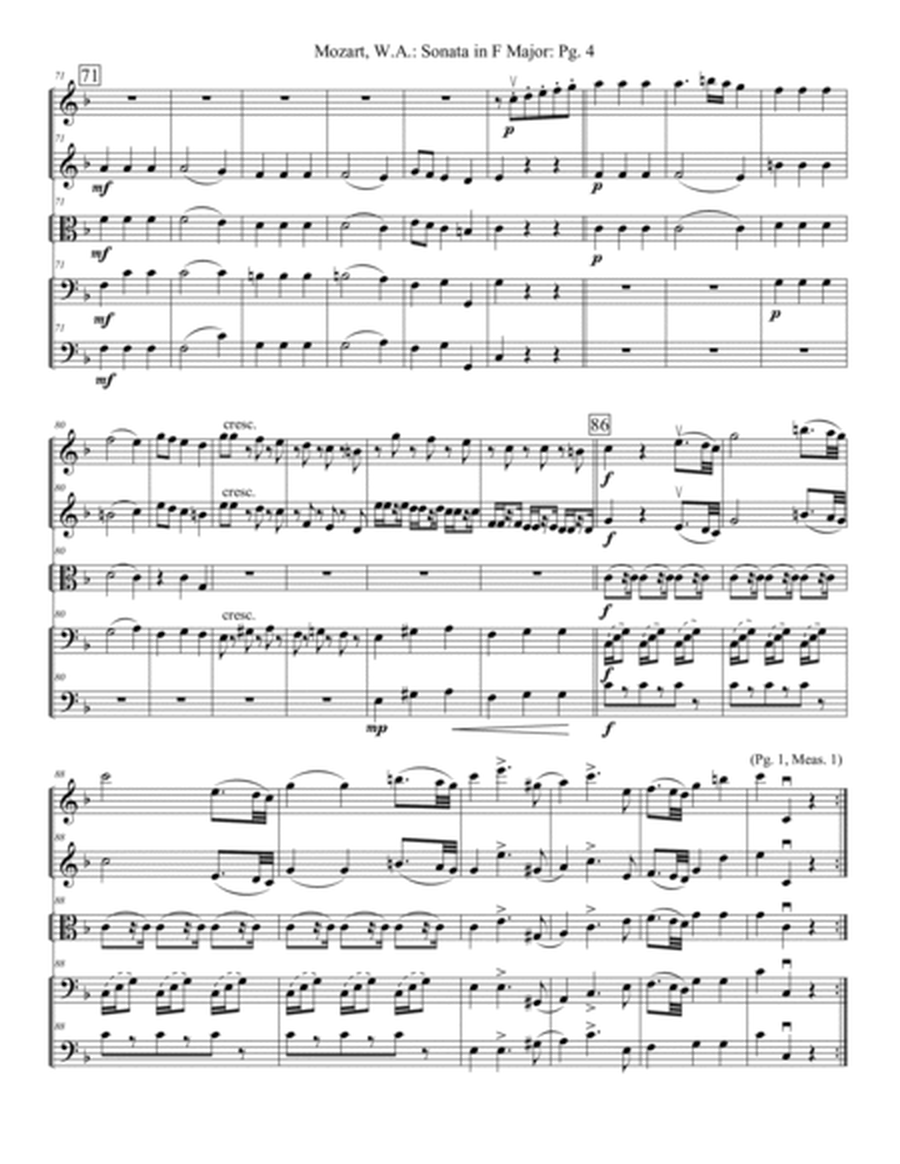 Sonata in F Major no. 332 - Extra Score