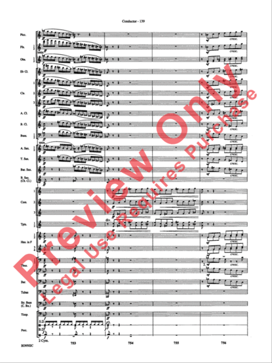 Symphony No. 3 for Band Concert Band scores gallery preview page 142
