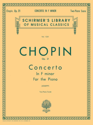 Book cover for Concerto No. 2 in F Minor, Op. 21