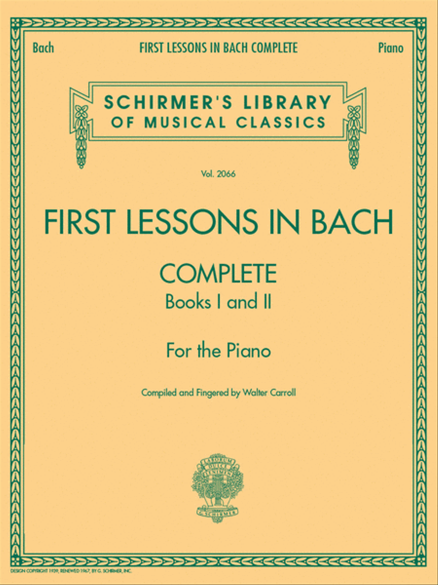 First Lessons in Bach, Complete Piano Solo scores gallery preview page 1