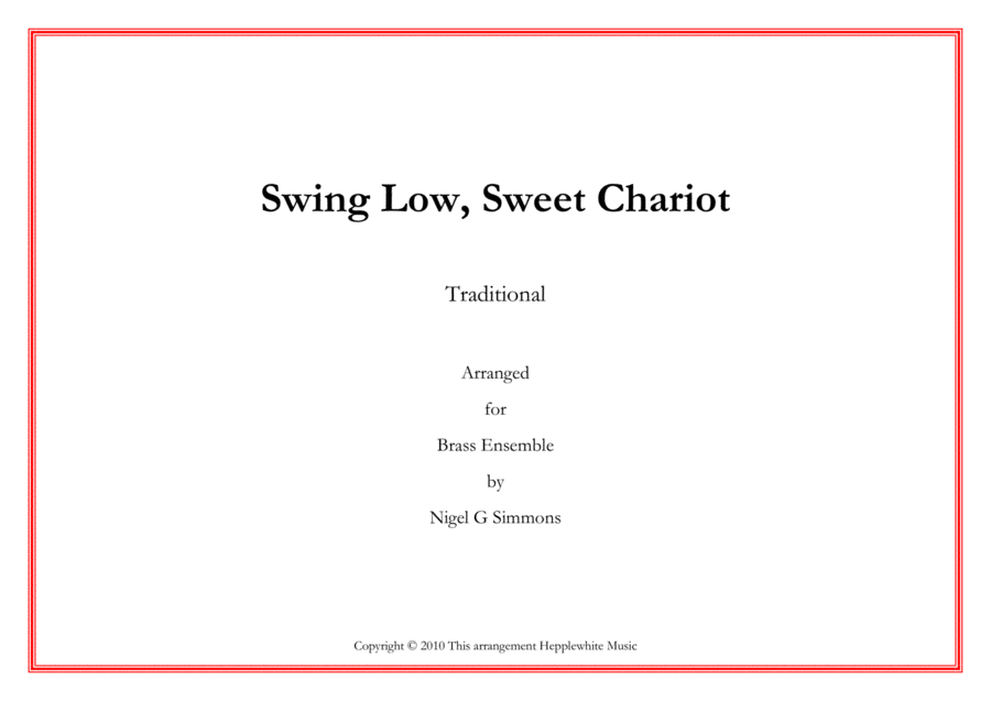 Swing Low, Sweet Chariot (incorporating I Vow To Thee, My Country) image number null