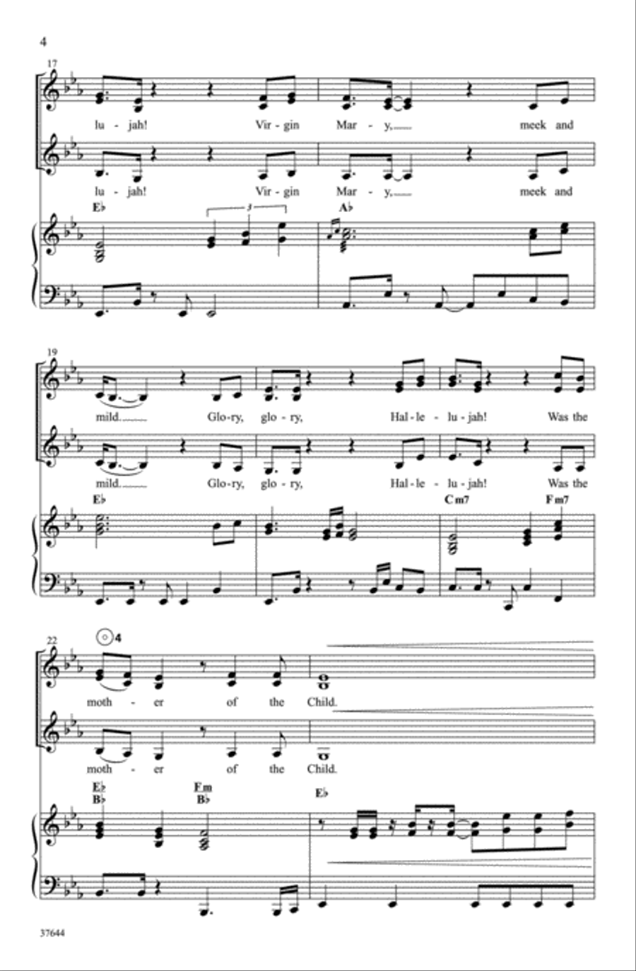 Christmas Glory Hallelujah SSA scores gallery preview page 3
