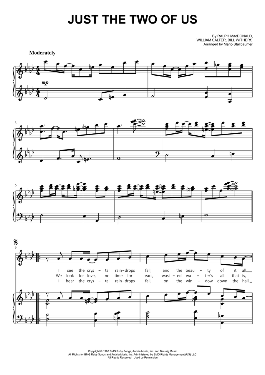 Just The Two Of Us Piano, Vocal scores gallery preview page 1
