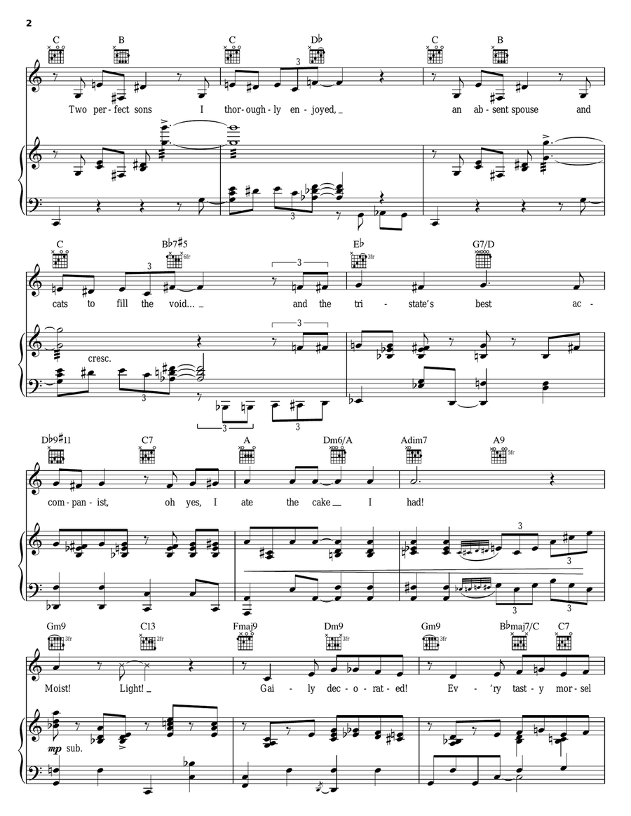 The Cake I Had The Cake I Had Piano, Vocal, Guitar scores gallery preview page 2