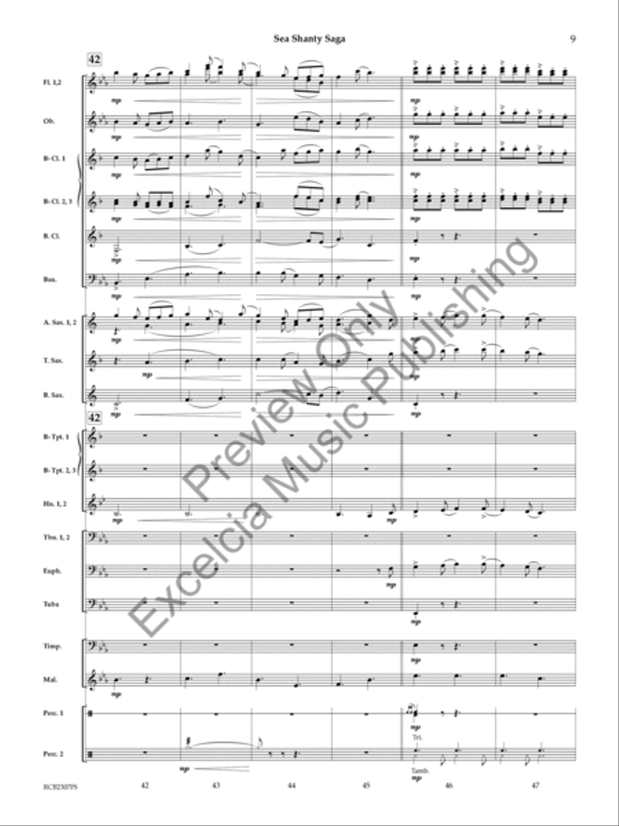 Sea Shanty Saga Concert Band scores gallery preview page 10