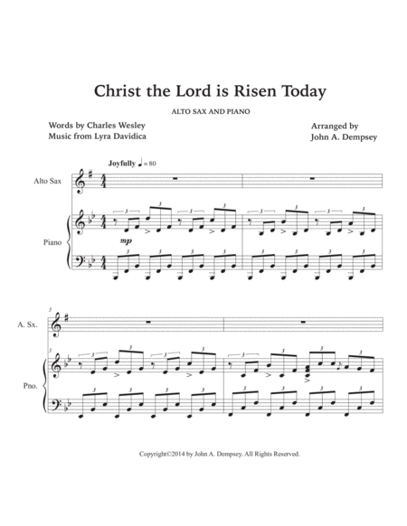 Christ the Lord is Risen Today (Alto Sax and Piano) image number null