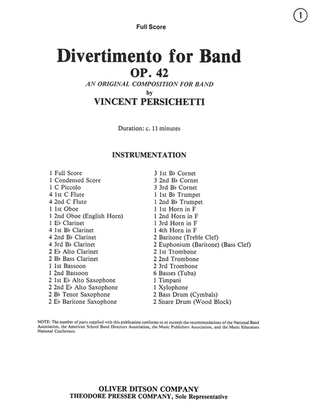 Book cover for Divertimento For Band