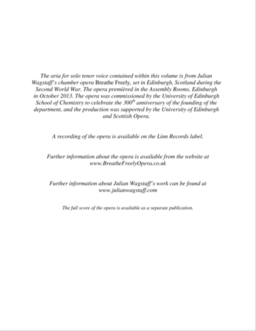 To Live is to Regret (song from the opera Breathe Freely) Tenor Voice scores gallery preview page 2