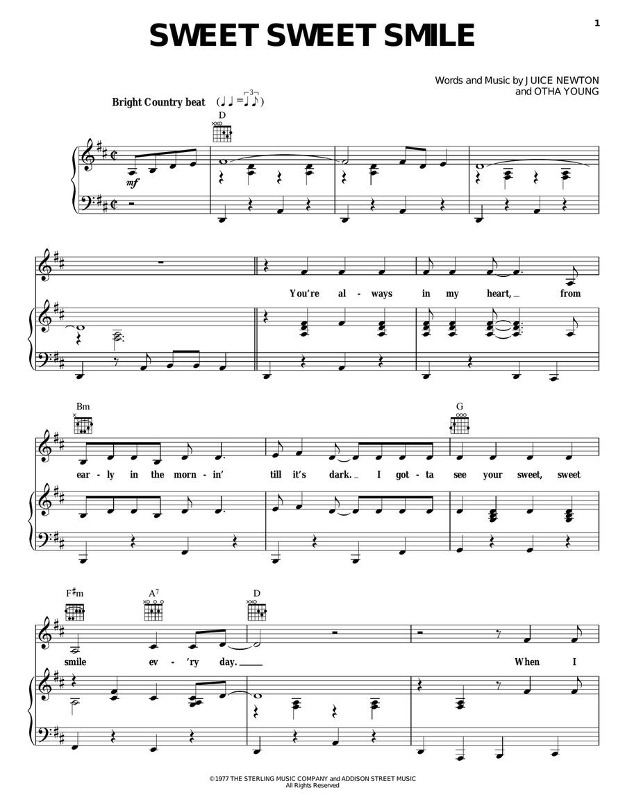 Sweet Sweet Smile Acoustic Guitar scores gallery preview page 1