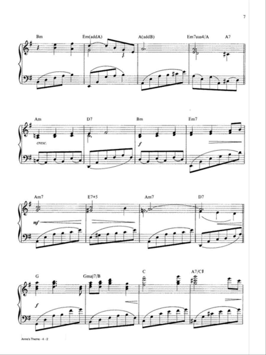 Anne's Theme Piano Solo scores gallery preview page 2
