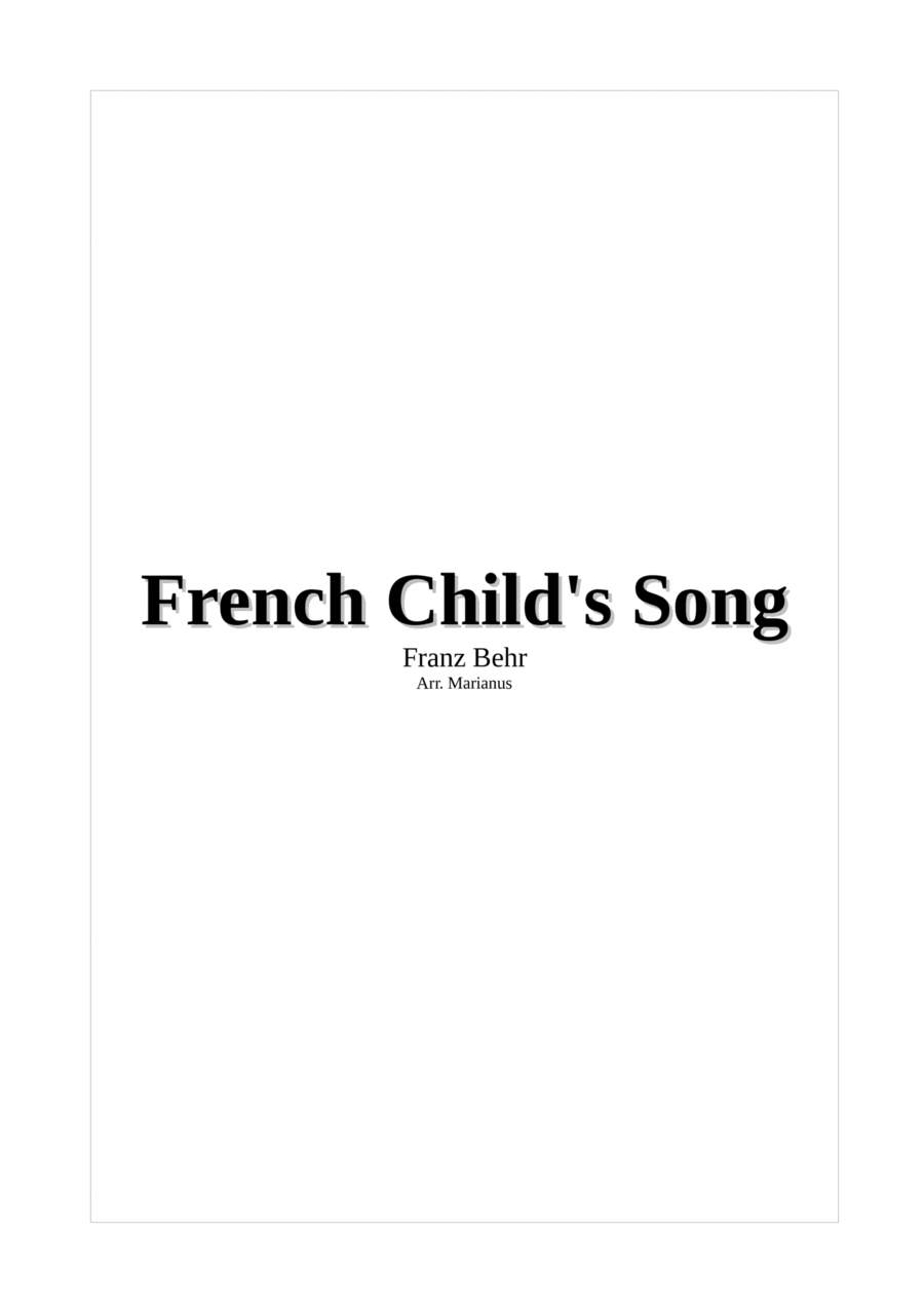 French Child's Song French Child's Song Easy Piano scores gallery preview page 1