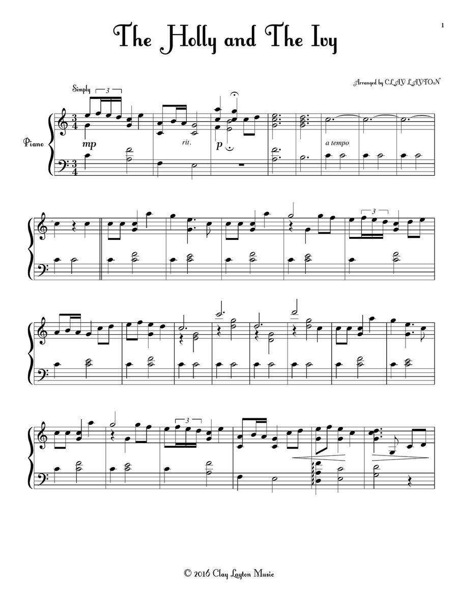 The Holly and The Ivy The Holly and The Ivy Piano Solo scores gallery preview page 2