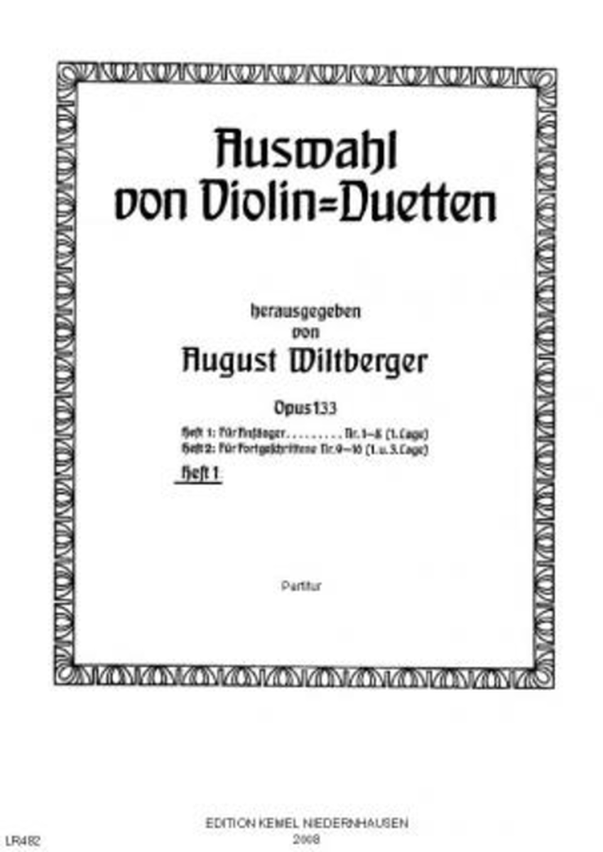 Auswahl von Violin-Duetten, opus 133
