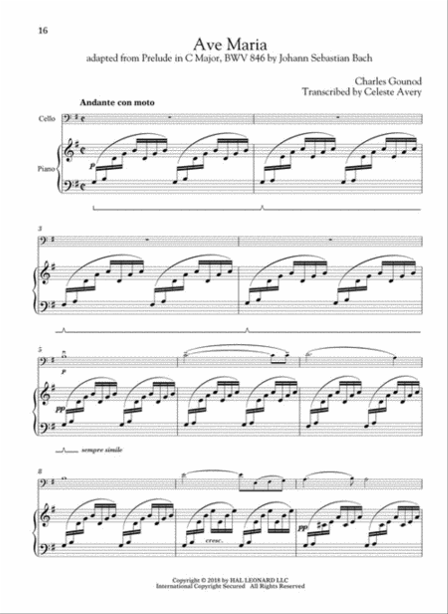 Wedding Music for Classical Players – Cello and Piano Piano Accompaniment scores gallery preview page 4
