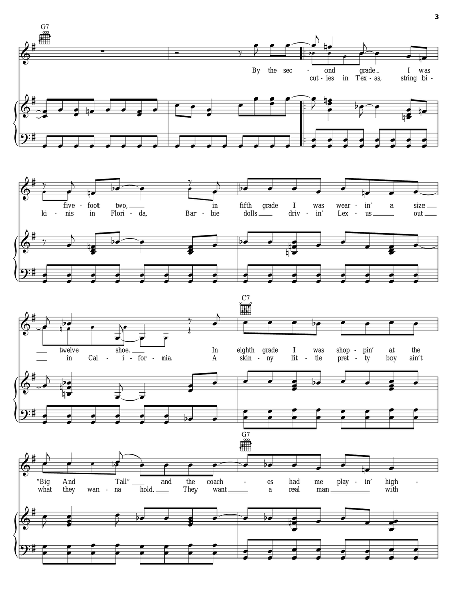 XXL (Double X-L) Piano, Vocal, Guitar scores gallery preview page 3