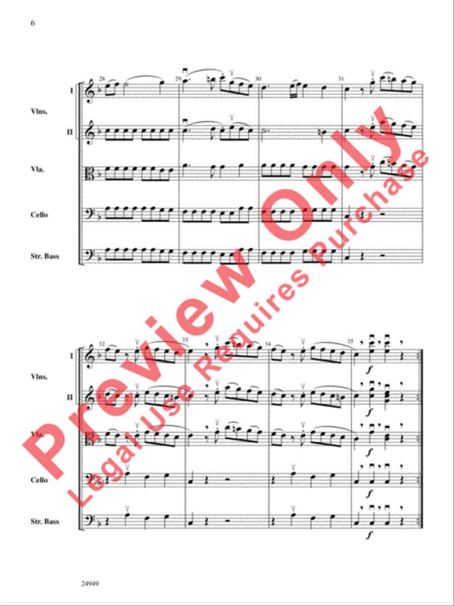 Divertimento No. 3 (1st Movement) String Orchestra scores gallery preview page 7