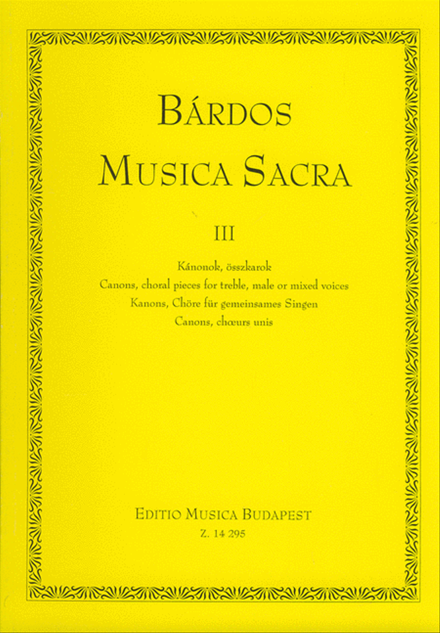 Musica Sacra Kanons, Chöre für gemeinsames Sing