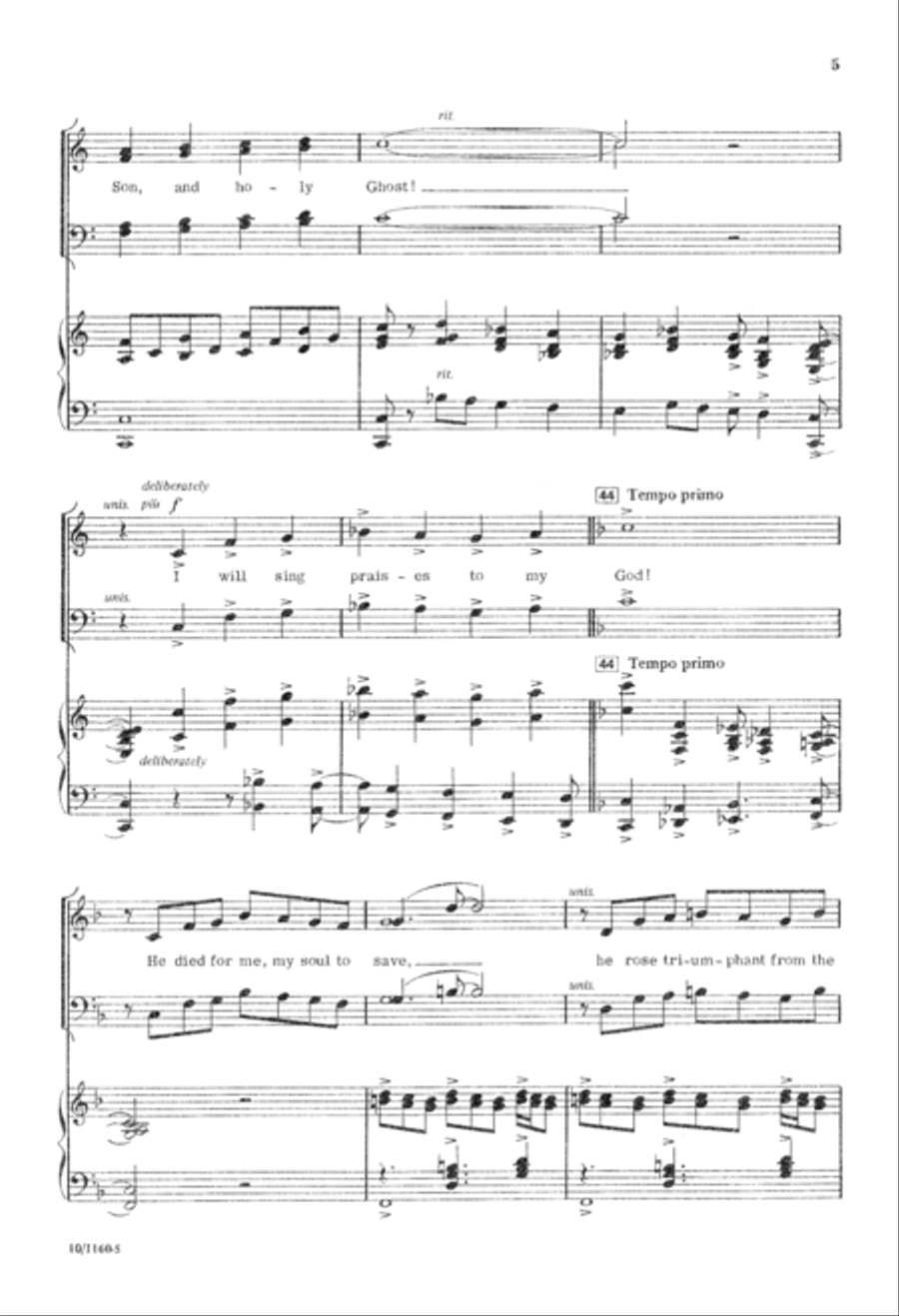 I Will Sing Praises to my God 4-Part scores gallery preview page 5