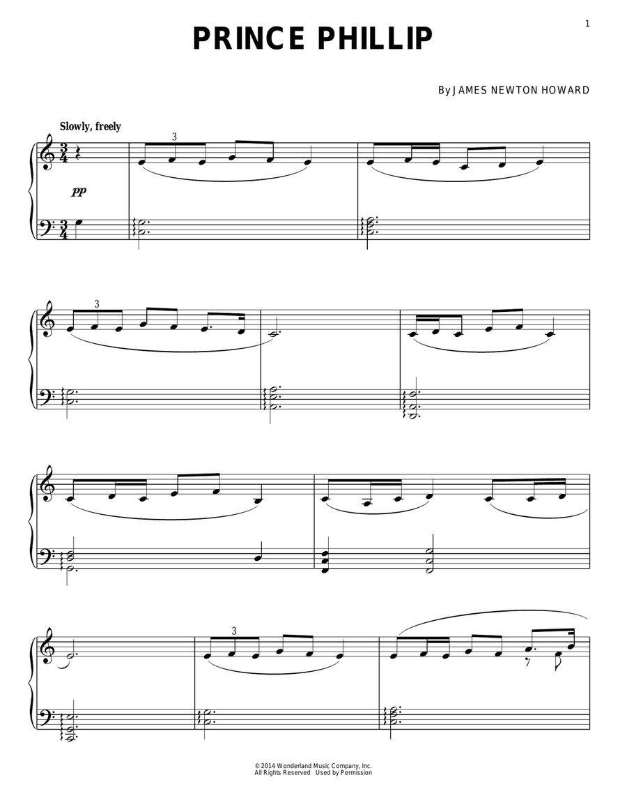 Prince Phillip Piano Solo scores gallery preview page 1
