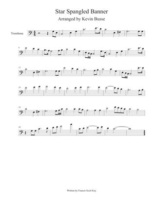 Book cover for Star Spangled Banner - (Easy key of C) - Trombone