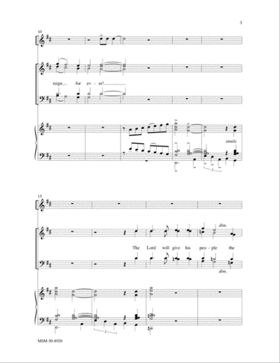 The Lord Will Reign For Ever 4-Part scores gallery preview page 3