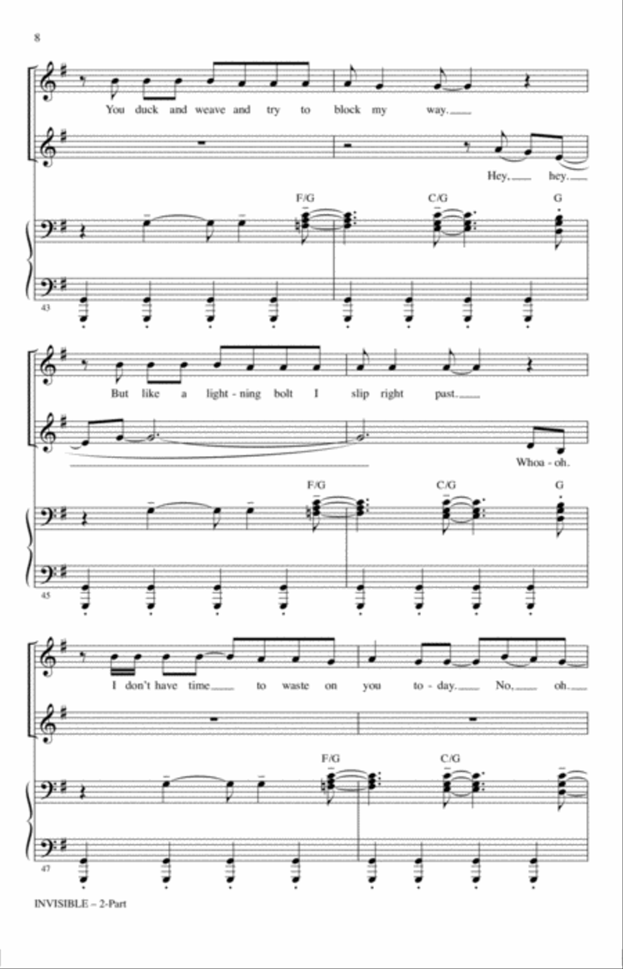 Invisible (arr. Ed Lojeski) 2-Part scores gallery preview page 7