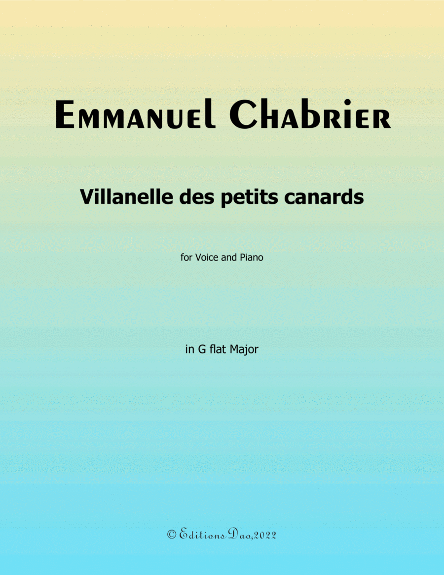 Villanelle des petits canards, by Chabrier, in G flat Major Voice scores gallery preview page 1