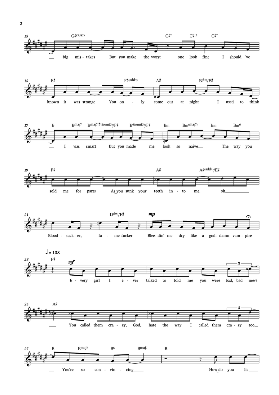 Vampire Acoustic Guitar scores gallery preview page 2