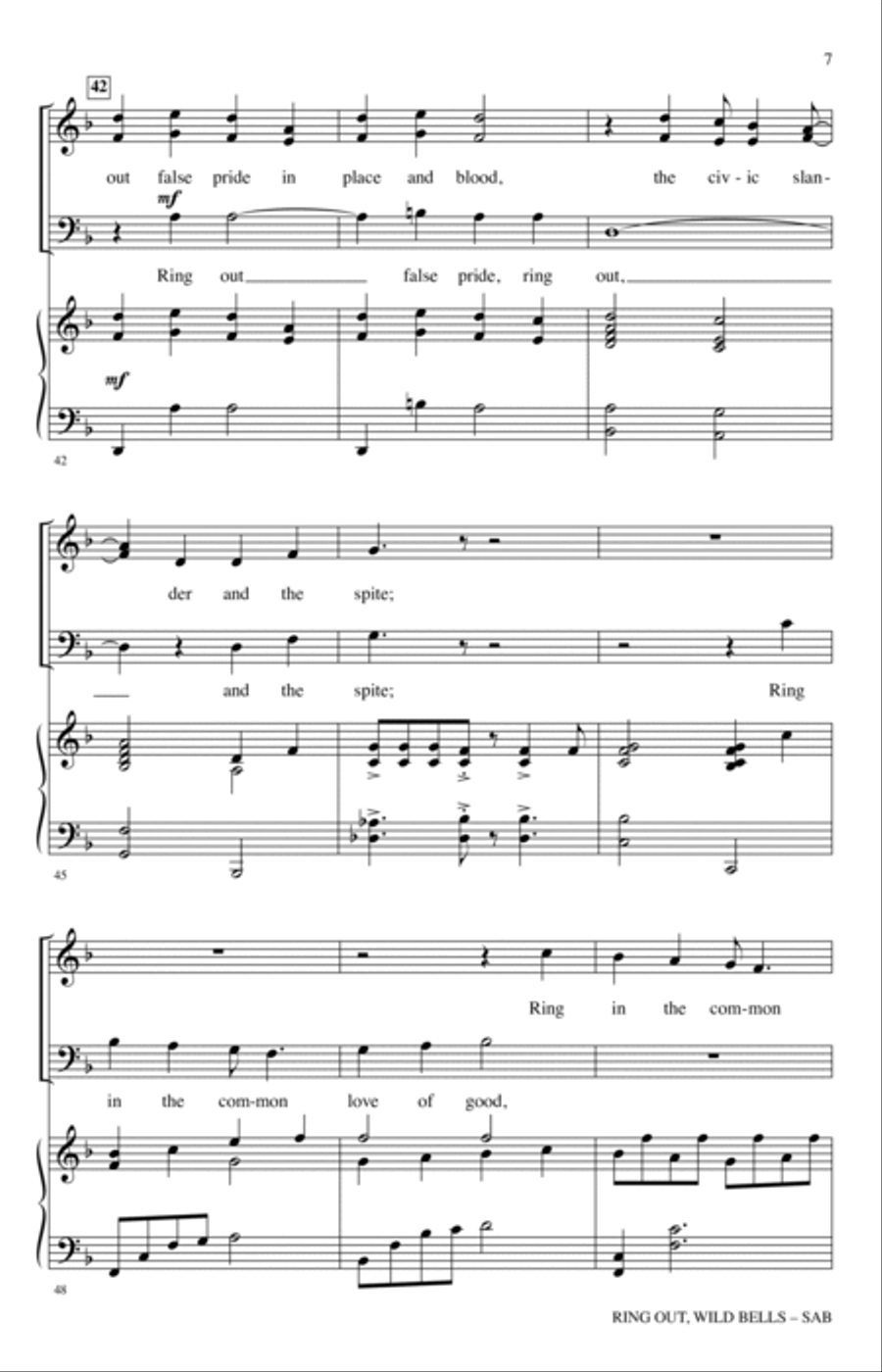 Ring Out, Wild Bells 3-Part scores gallery preview page 6