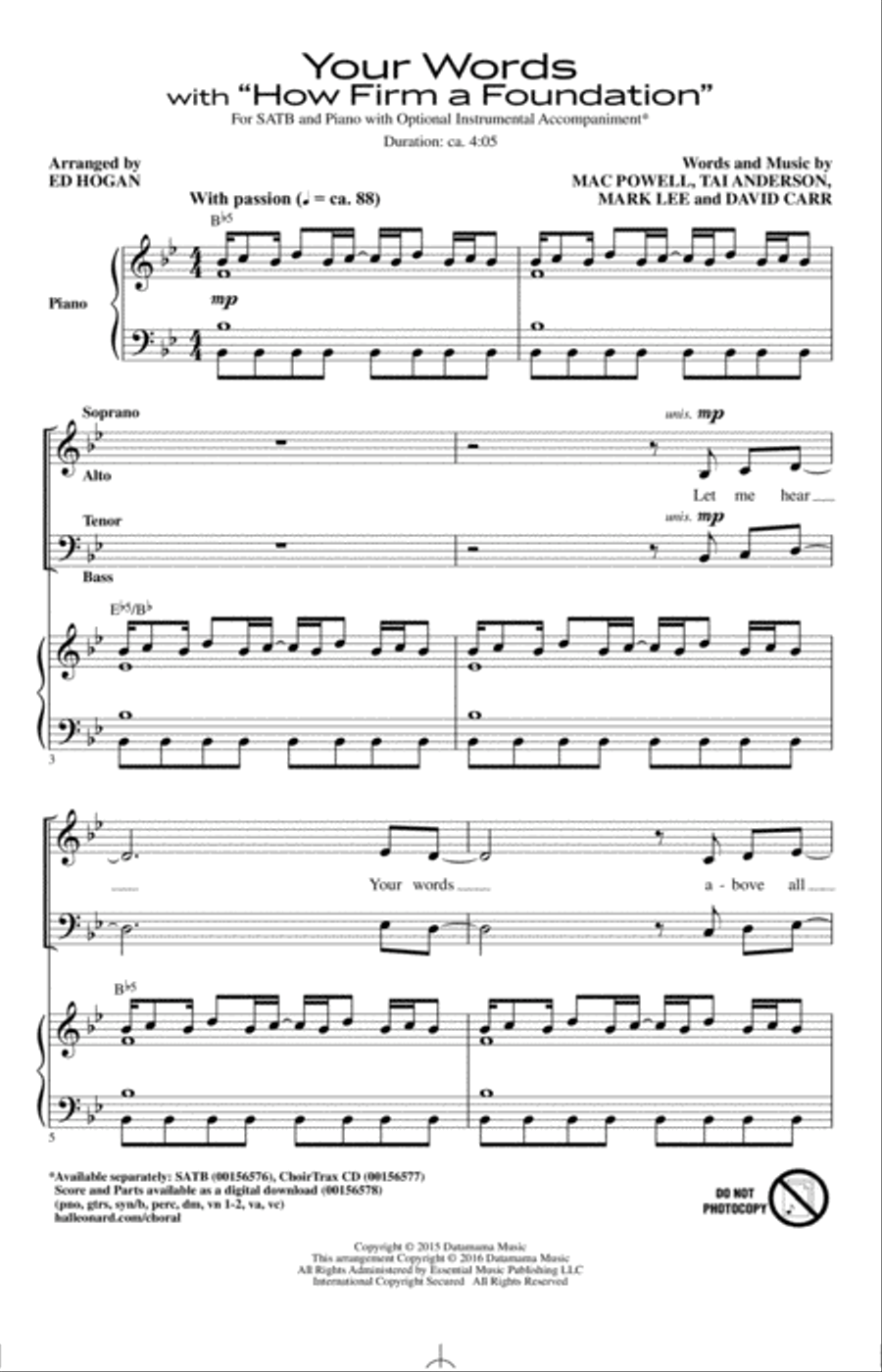 Your Words 4-Part scores gallery preview page 1