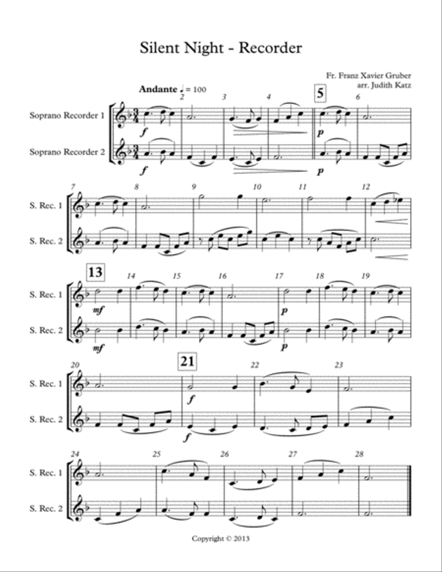 Holiday Recorder Collection Recorder scores gallery preview page 2