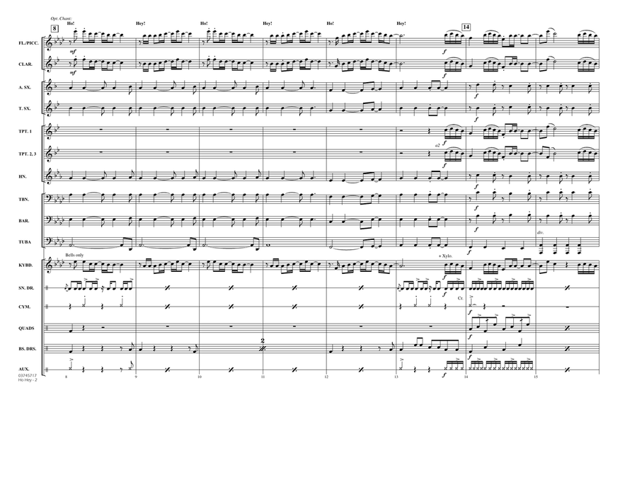 Ho Hey - Conductor Score (Full Score) Marching Band scores gallery preview page 2