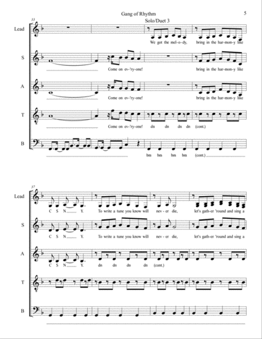 Gang Of Rhythm Gang Of Rhythm 4-Part scores gallery preview page 5