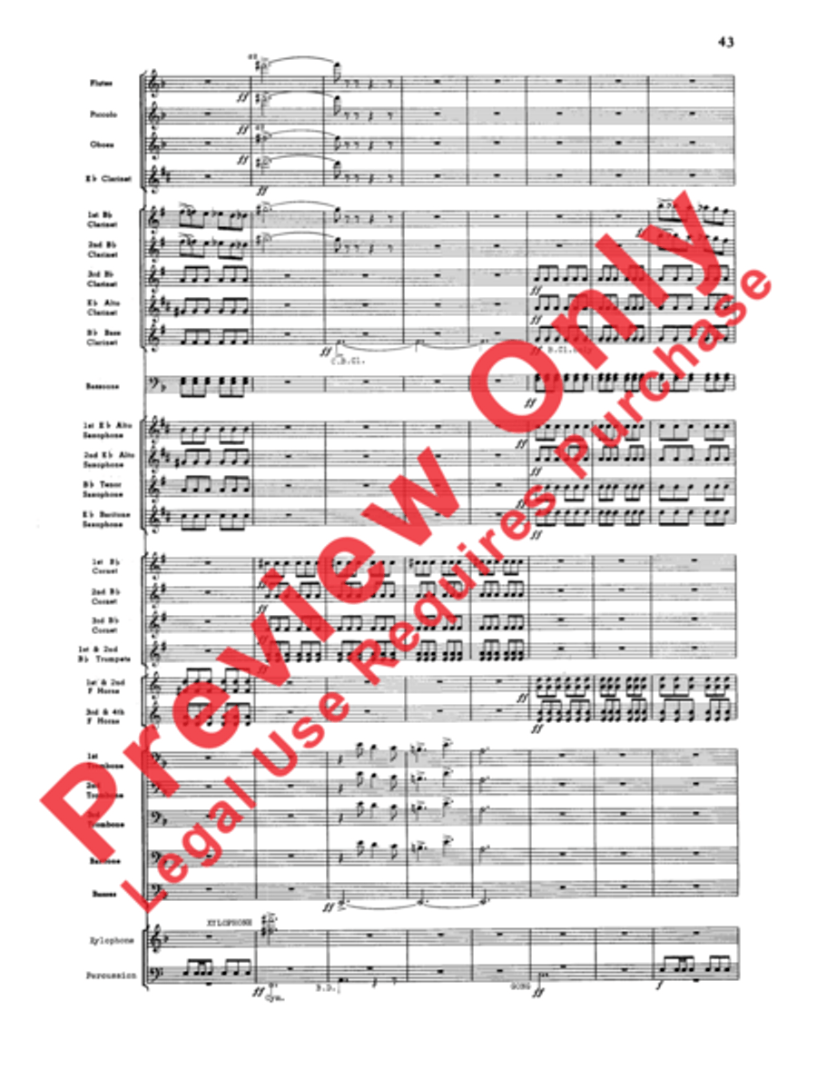 Third Suite (I. March, II. Waltz, III. Rondo) Concert Band scores gallery preview page 45