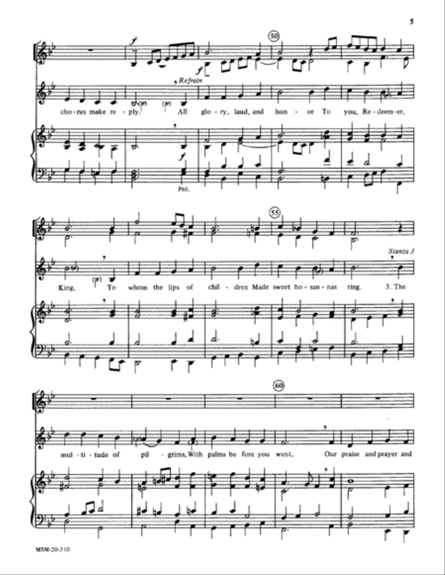 All Glory, Laud, and Honor (Valet will ich dir geben) Choir scores gallery preview page 4