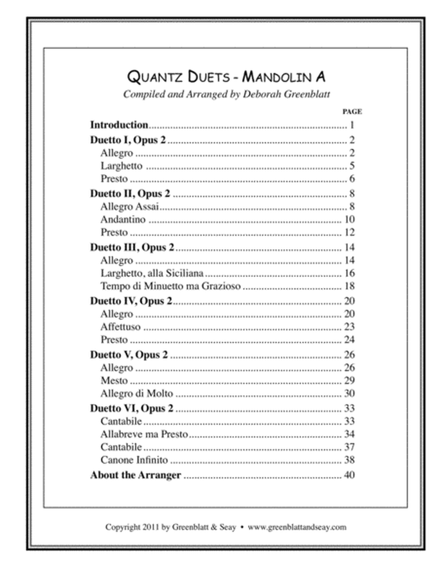 Quantz Duets - Mandolin A