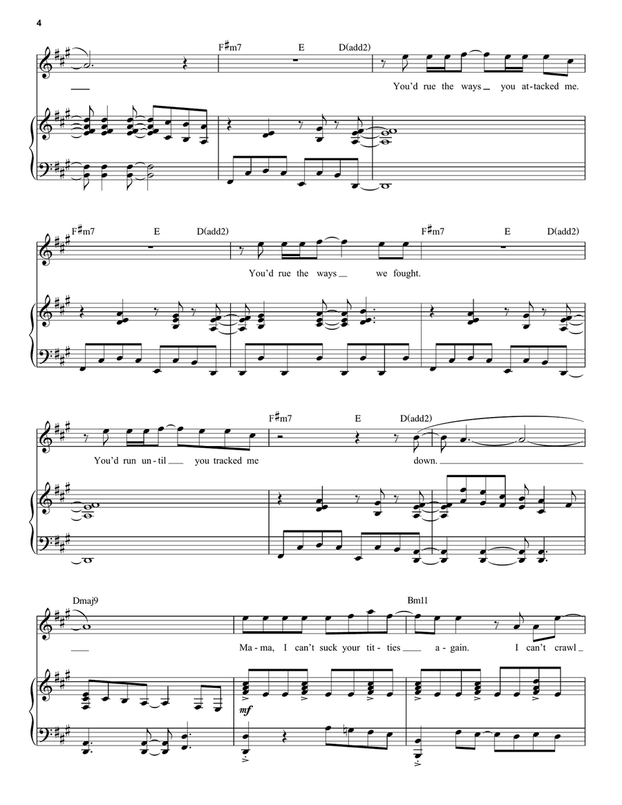 Precious Little Dream / AIDS Is God's Punishment (from A Strange Loop) Voice scores gallery preview page 4