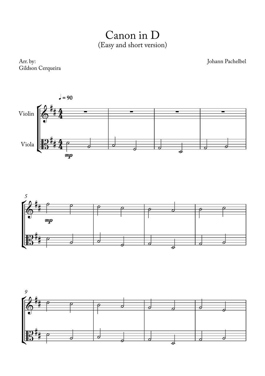 Canon in D String Duet scores gallery preview page 1