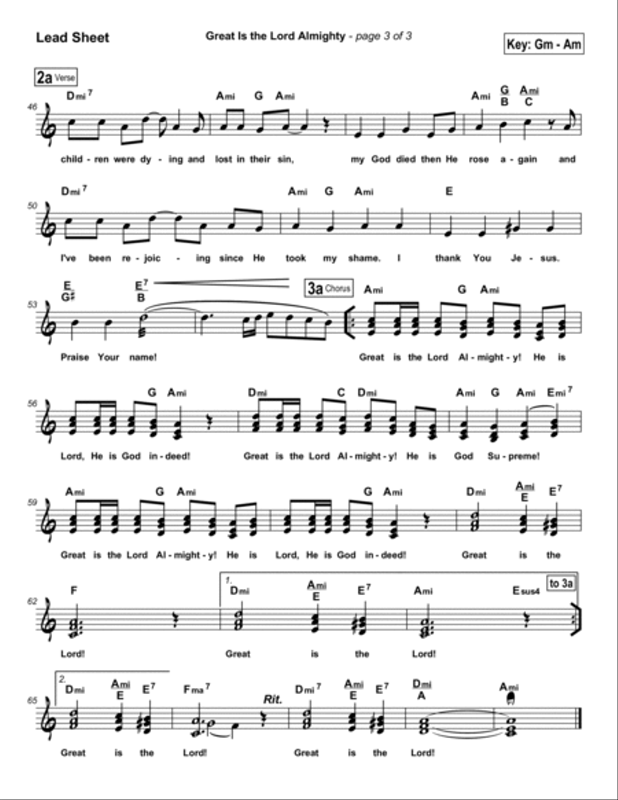 Great Is The Lord Almighty Piano scores gallery preview page 3