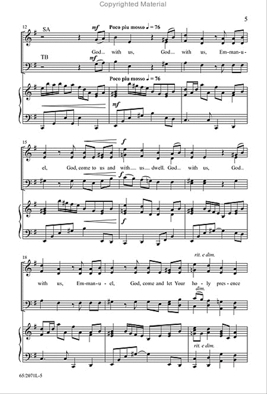 One Silent Night - SATB Score with Performance CD 4-Part scores gallery preview page 3