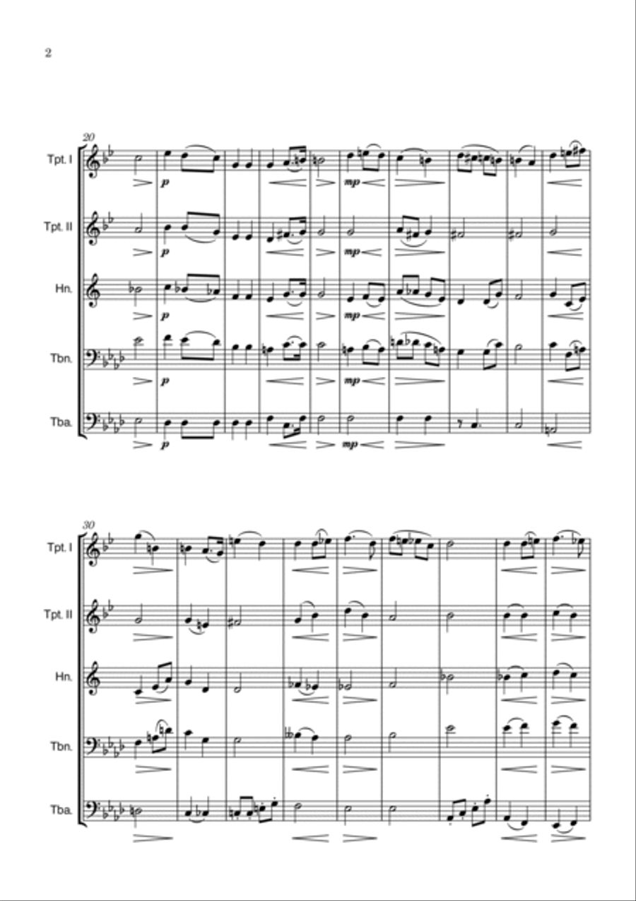 Bridal Chorus Brass Quintet scores gallery preview page 2
