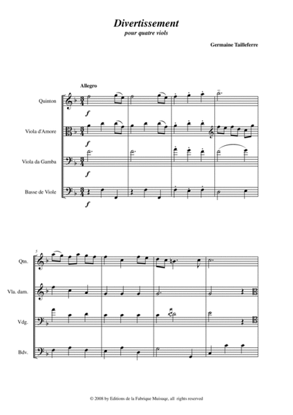 Germaine Tailleferre - Divertissement for viols