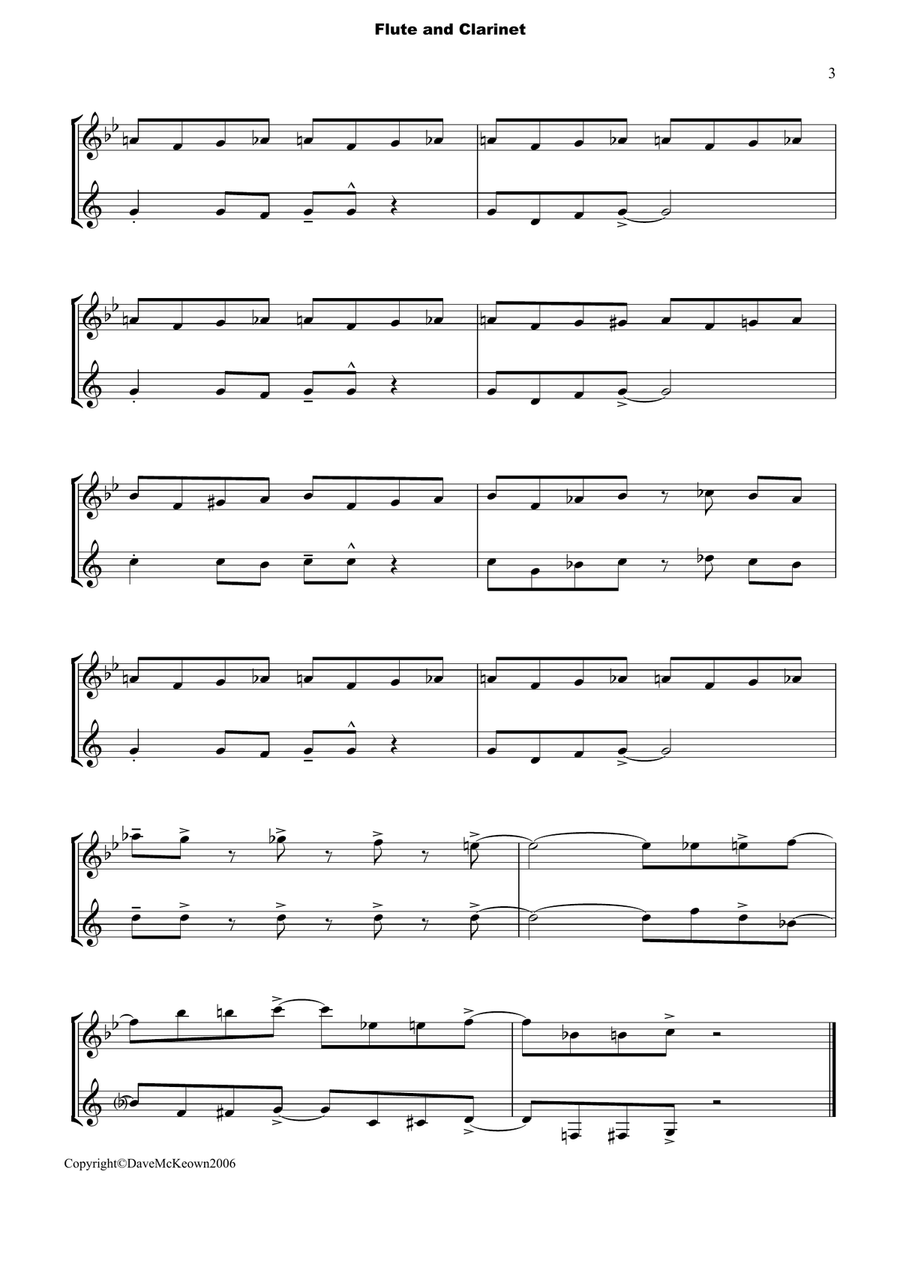 10 Blues Duets for Flute and Clarinet