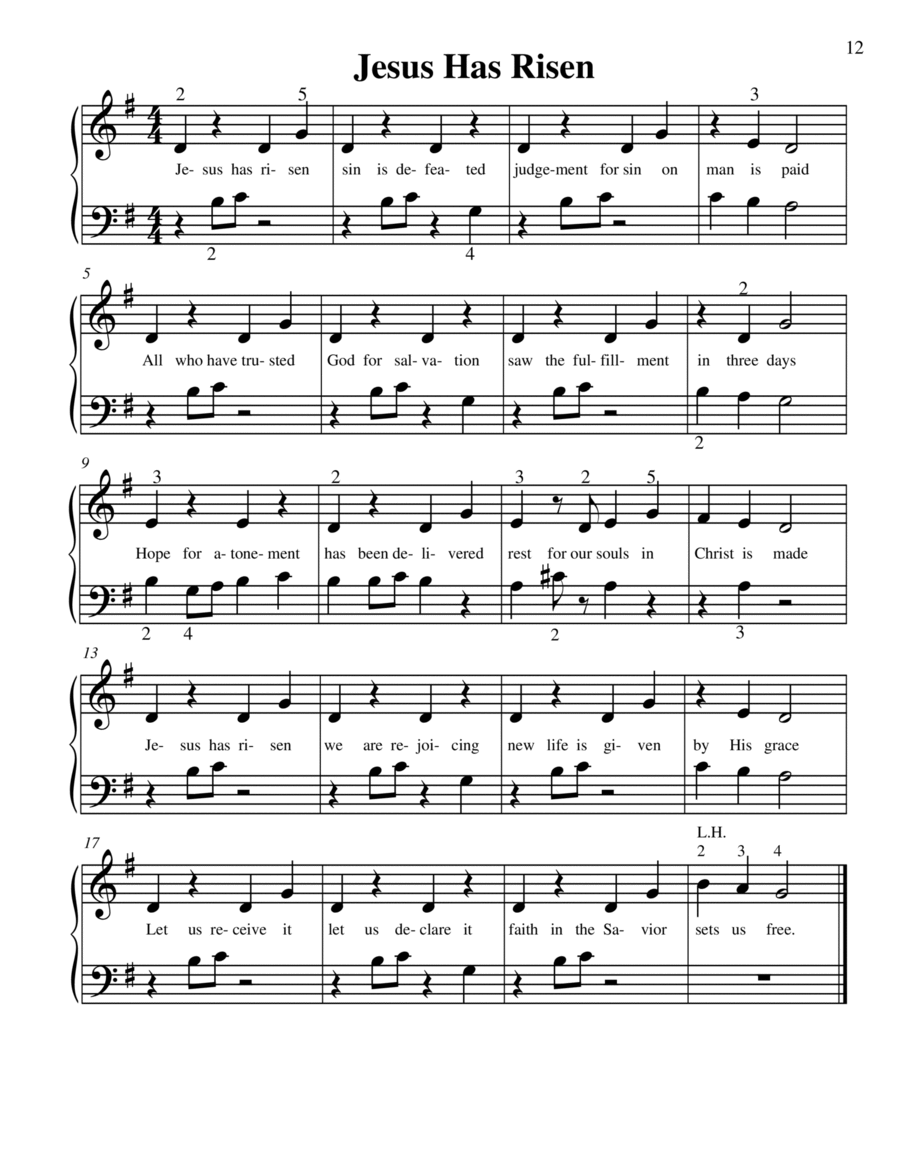 Jesus Has Risen Piano Solo scores gallery preview page 1