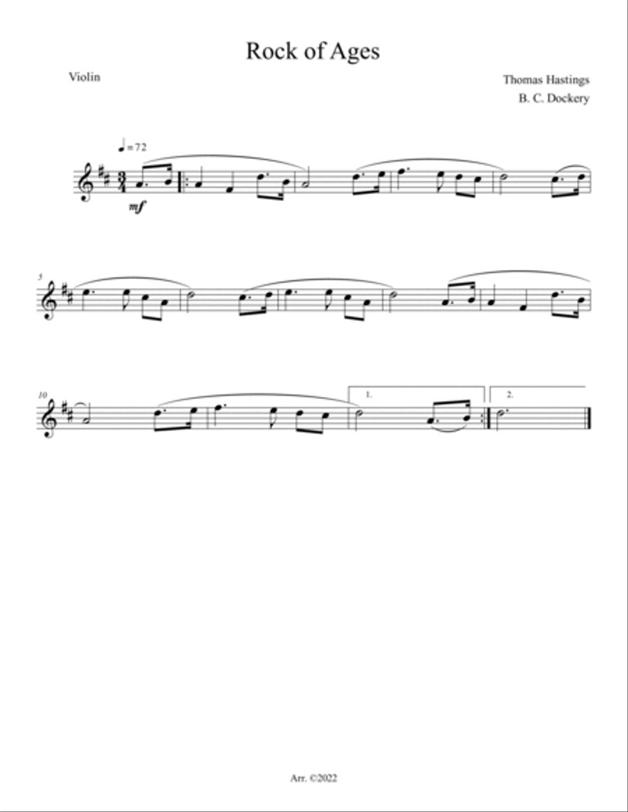 Rock of Ages (Violin and Cello Duet with Piano Accompaniment) Piano Trio scores gallery preview page 3